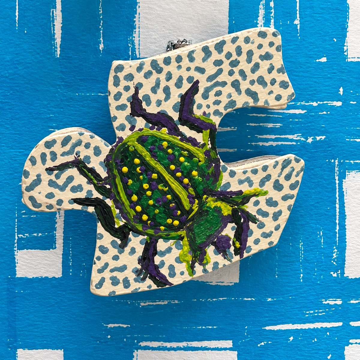WOODEN JIGSAW PIECE BAG CHARMS BY SARAH MOORE