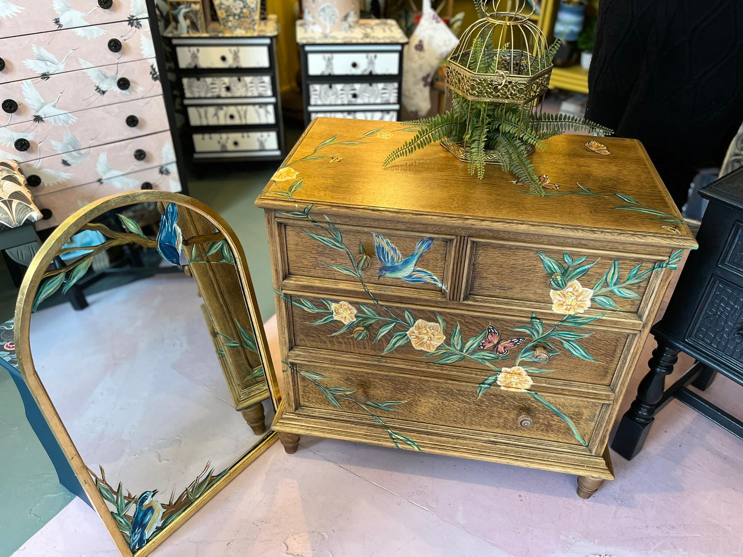 Painted Mirror by Grace Interiors