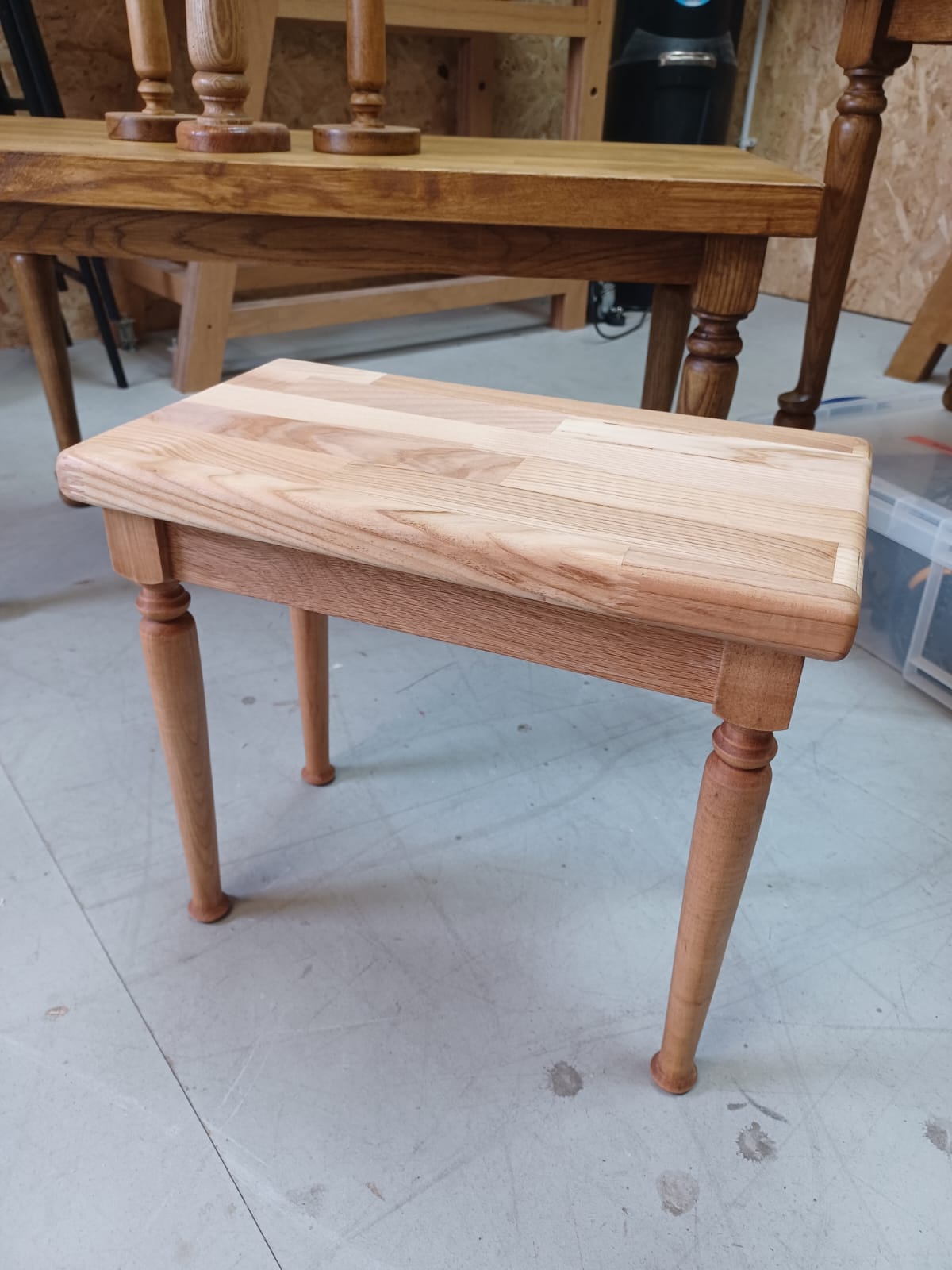 Wooden tables & candlestick holders by Rob Bent