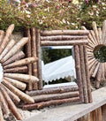 Square and Sunburst Hazel Mirrors by Rosie Collins